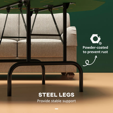 Foldable 8-Player Felt Fold-Up Poker Table - Omega Lifestyles