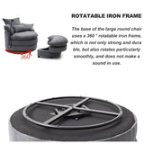 360-Degree Swivel Modern Soft Corduroy Barrel Chair - Omega Lifestyles