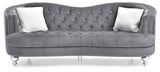 Glam Velvet Tufted 3-Seat Sofa With Nailhead Trim - Omega Lifestyles