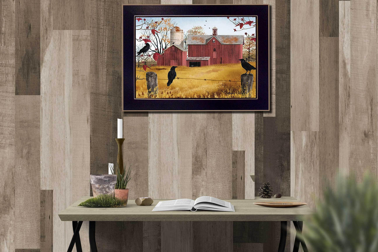 Autumn Gold Multicolor Framed MDF Wall Art Decor - Omega Lifestyles