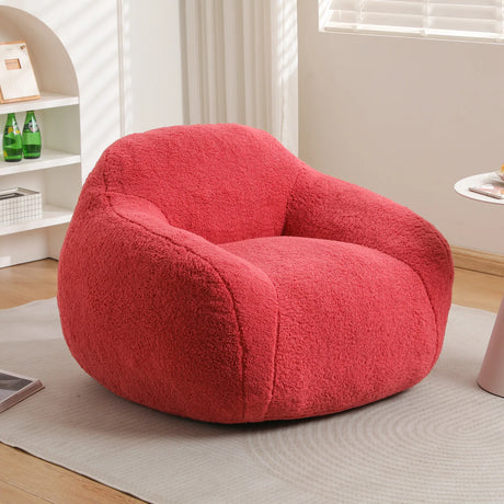 Spacious Rose Teddy Fabric Memory Foam Bean Bag Chair - Omega Lifestyles