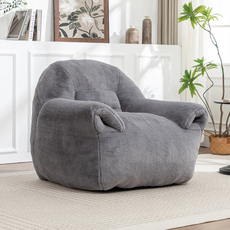 Comfy Faux Fur Bean Bag Chair With Back Support - Omega Lifestyles