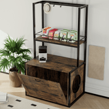 Modern Rustic Brown Hidden Cat Litter Box Enclosure Furniture - Omega Lifestyles
