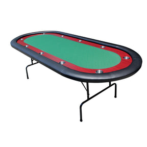 Foldable Modern Wood Racetrack Poker Table With Cup Holders - Omega Lifestyles