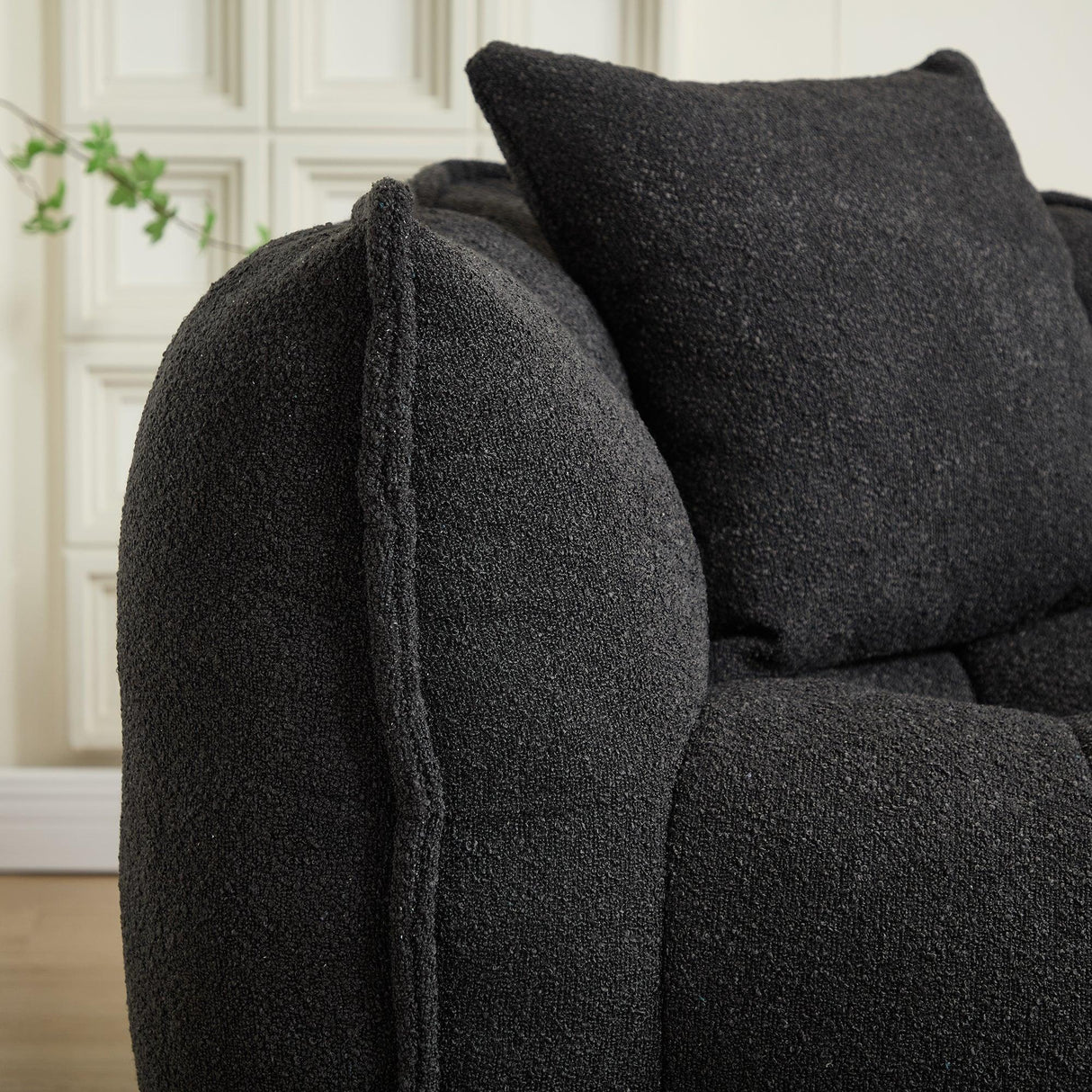 Cozy Chenille Bean Bag Chair With High Resilience Foam - Omega Lifestyles