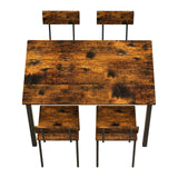 5-Piece Metal And Wood Modern Indoor Dining Set For 4 - Omega Lifestyles