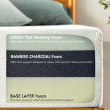 Medium 10-Inch Green Tea Infused Memory Foam King Mattress - Omega Lifestyles