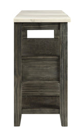 Gray Oak Marble Top Storage Server With Drawers - Omega Lifestyles