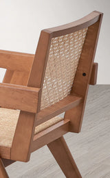 2-Piece Natural Wood Rattan Accent Chair And End Table Set - Omega Lifestyles