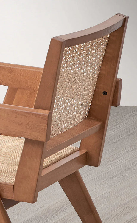 3-Piece Solid Wood Rattan Accent Chair And End Table Set - Omega Lifestyles