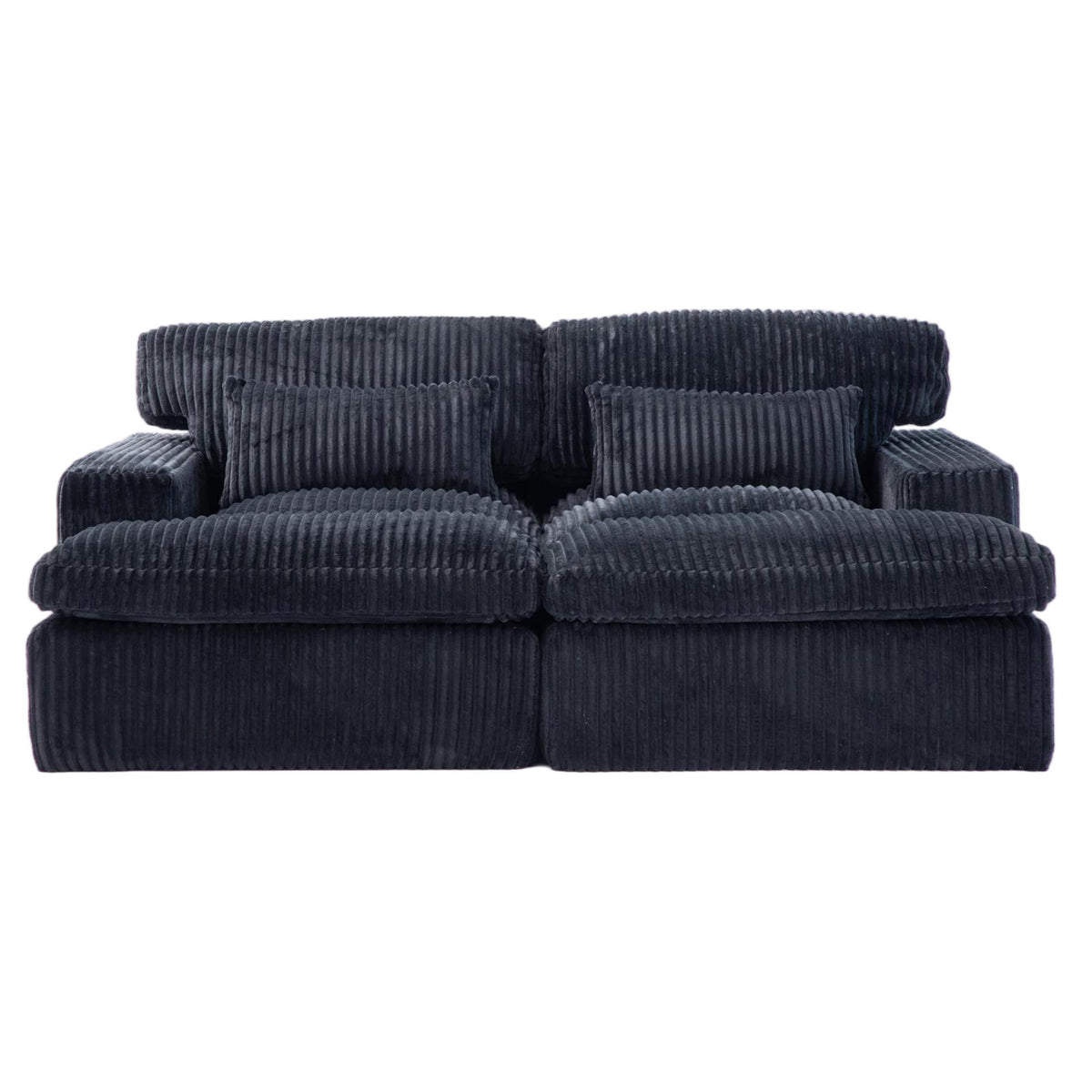 Corduroy Memory Foam Double Chaise Lounge Sofa Bed
