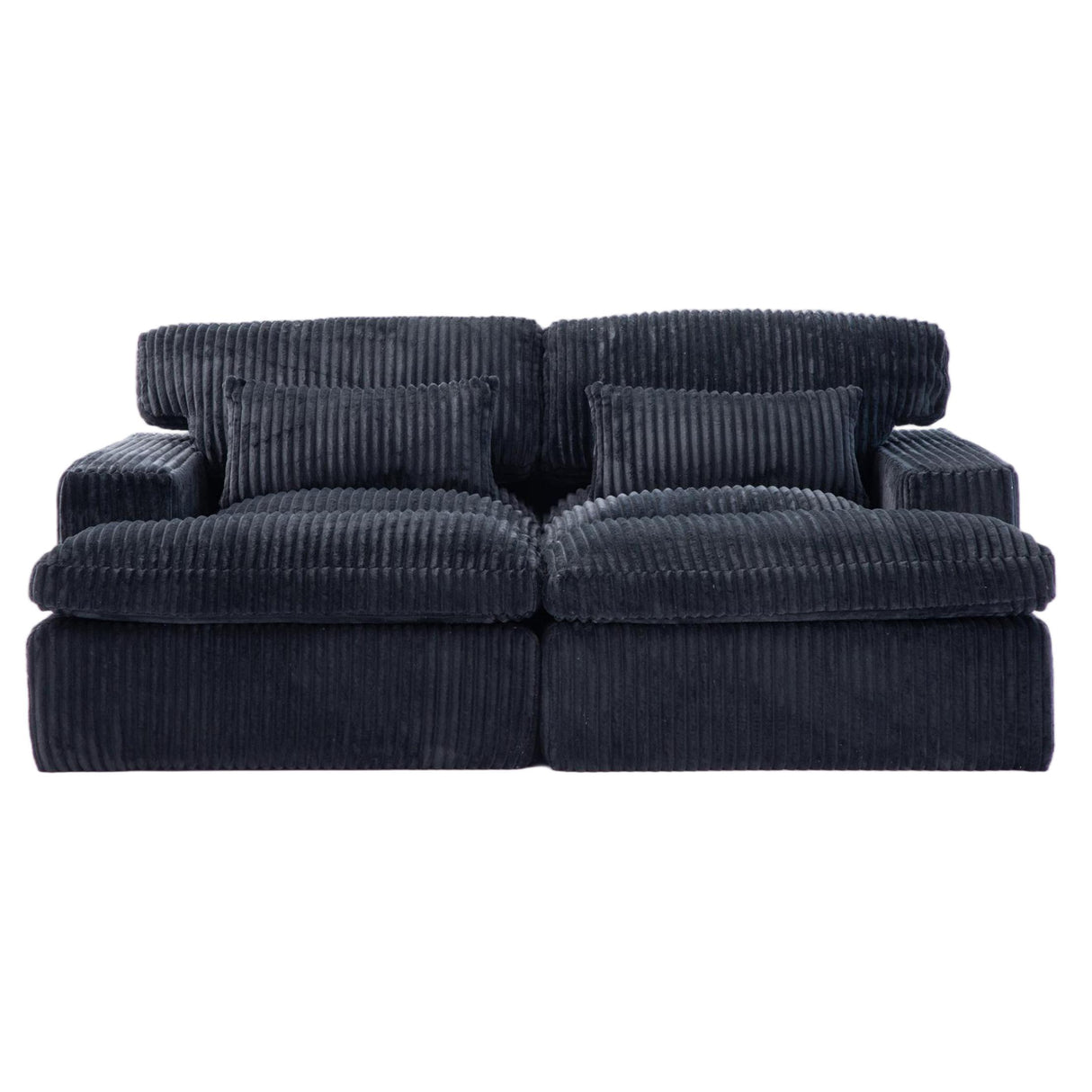 Corduroy Memory Foam Double Chaise Lounge Sofa Bed