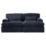 Corduroy Memory Foam Double Chaise Lounge Sofa Bed