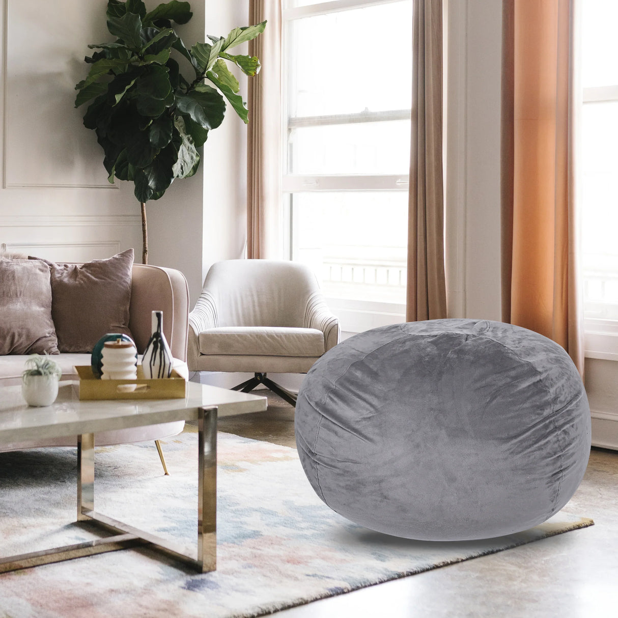 Minky Velvet Memory Foam Bean Bag Chair - Omega Lifestyles