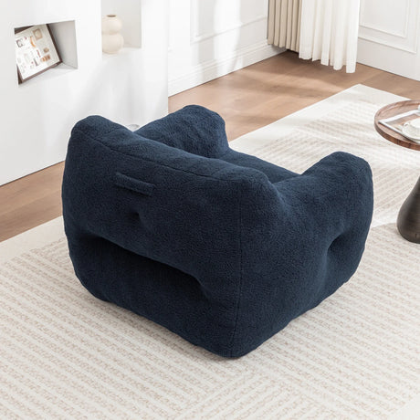 High-Density Foam Teddy Bean Bag Chair With Armrests - Omega Lifestyles