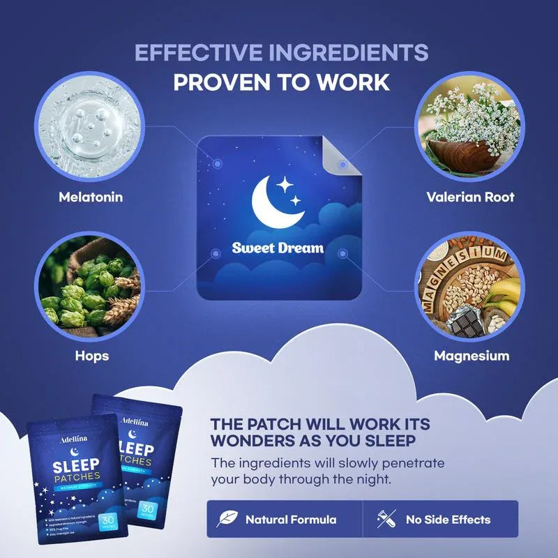 All-Natural Herbal Sleep Aid Patches With Melatonin - Omega Lifestyles