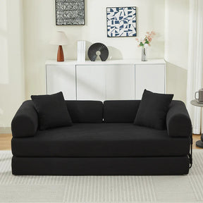 Corduroy Folding Sofa Bed With Foam Spring Mattress - Omega Lifestyles