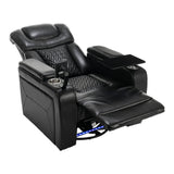 Power Reclining PU Leather Home Theater Recliner Chair - Omega Lifestyles