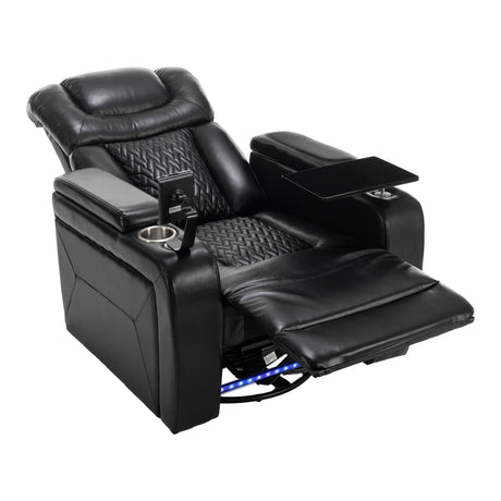 Power Reclining PU Leather Home Theater Recliner Chair - Omega Lifestyles
