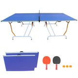 Foldable Mid-Size 9ft Portable Table Tennis Table Set - Omega Lifestyles
