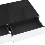 Rectangular Mirrored Coffee Table With Metal Base Storage - Omega Lifestyles