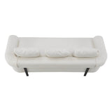 Modern 3-Seater Beige Boucle Upholstered Sofa With Pillows - Omega Lifestyles