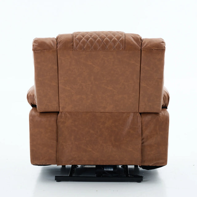 Medium-Firm PU Leather Remote-Controlled Heating Massage Recliner - Omega Lifestyles
