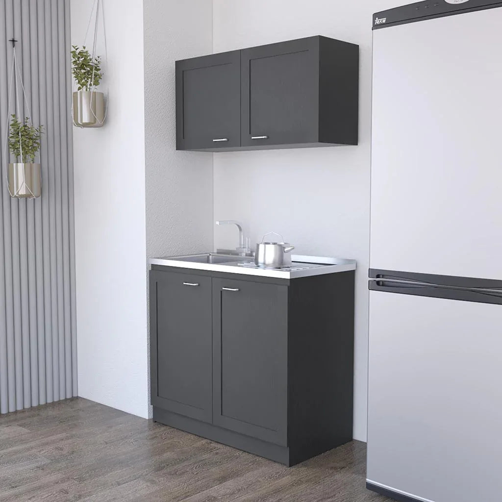 Black Particle Board Garage Cabinet Set - Omega Lifestyles