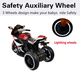 Electric Red Kids Ride-On Motorcycle With Lights - Omega Lifestyles