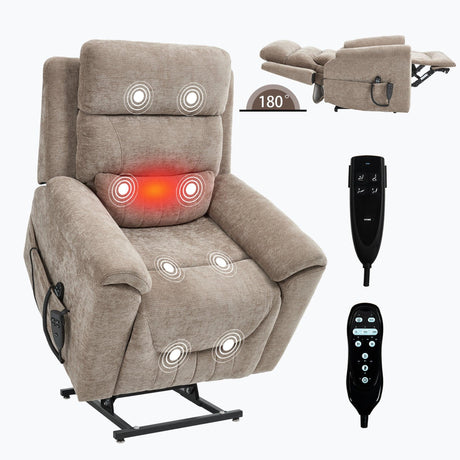 Dual Motor Power Lift Recliner Chair With Massage And Heat - Omega Lifestyles