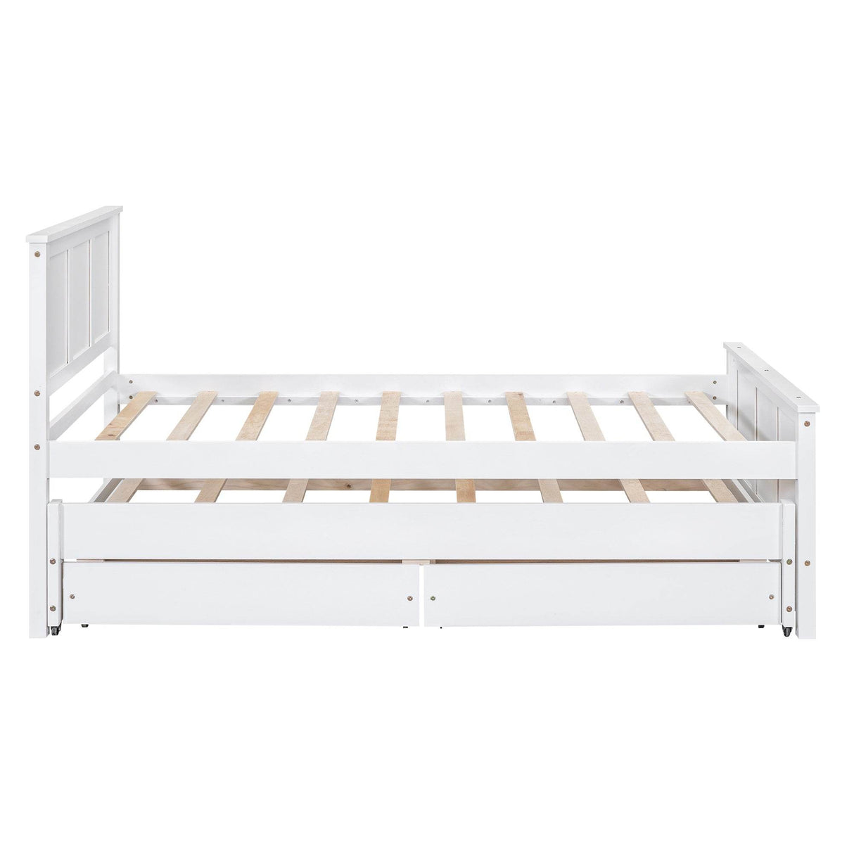 Twin Platform Bed With Trundle And Storage Drawers - Omega Lifestyles