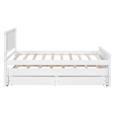 Twin Platform Bed With Trundle And Storage Drawers - Omega Lifestyles