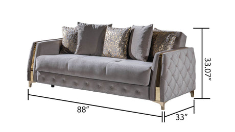 Modern Tufted Back Upholstered Wood Sleeper Sofa - Omega Lifestyles