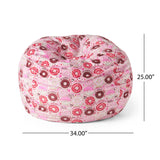 Rounded Foam-Filled Pink Fabric Bean Bag Chair - Omega Lifestyles