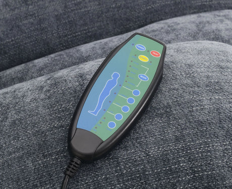 Blue Chenille Power Lift Recliner With Heating Massage - Omega Lifestyles