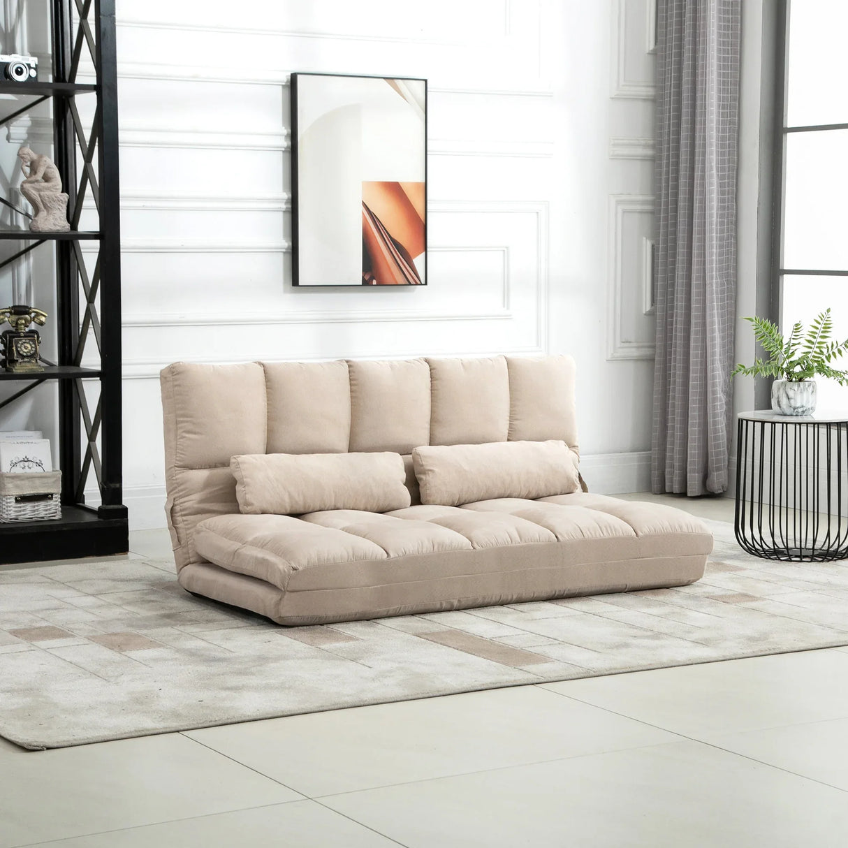Adjustable Folding Floor Sofa Bed with Pillows - Omega Lifestyles
