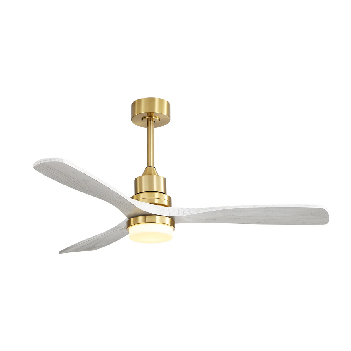 52-Inch Gold Metal Wood Indoor Ceiling Fan With Light