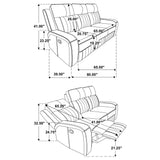 Grey Upholstered Manual Reclining Plush Foam Sofa - Omega Lifestyles