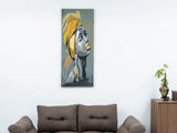 Oversized Grey Hand-Painted Canvas Wall Painting - Omega Lifestyles