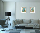 Set Of 2 Multicolor Paper Wall Art Vignette Posters - Omega Lifestyles