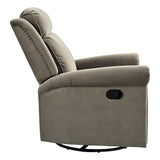 Light Brown Velvet 360° Swivel Adjustable Backrest Recliner - Omega Lifestyles