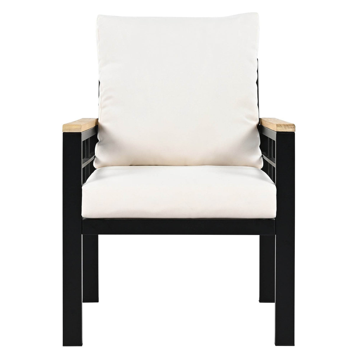 5-Piece Acacia Wood Iron Frame Patio Furniture Set - Omega Lifestyles