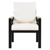 5-Piece Acacia Wood Iron Frame Patio Furniture Set - Omega Lifestyles