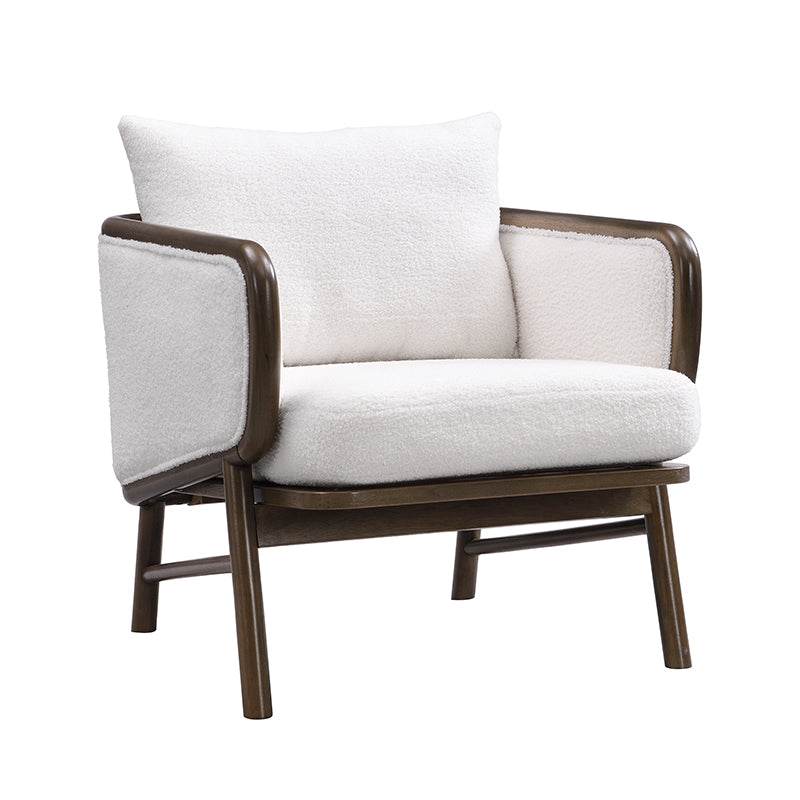Set of 2 Sherpa Fabric Upholstered Accent Chairs - Omega Lifestyles