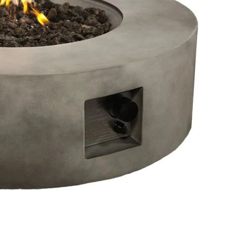 Modern Grey Fiber Reinforced Concrete Outdoor Fire Pit Table - Omega Lifestyles
