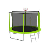 8-Inch Green Safety Enclosure Outdoor Trampoline - Omega Lifestyles