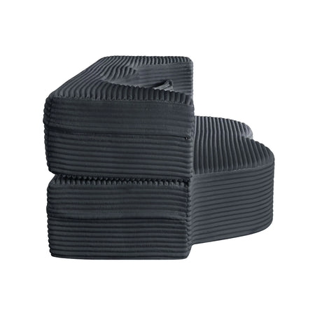 Full Size Plush Corduroy Folding Foam Sleeper Sofa Bed With Pillows - Omega Lifestyles