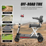 Manual Folding Portable Lightweight 4-Wheel Mobility Scooter Red - Omega Lifestyles