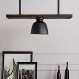 Industrial Black Iron Flush-Mount Pendant Lamp