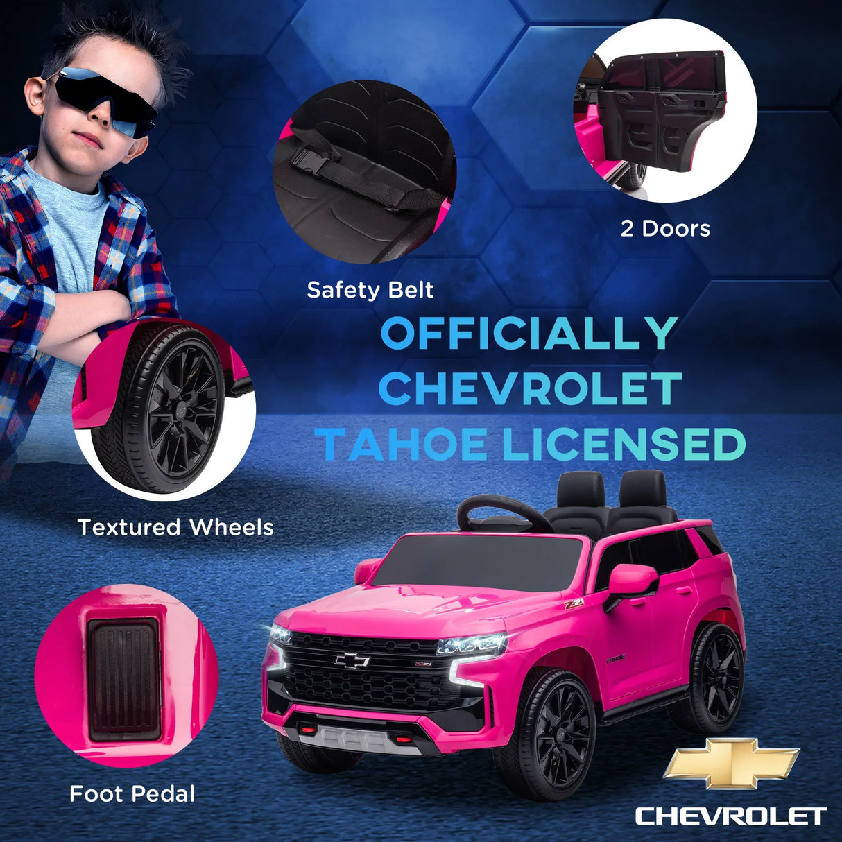 12V Licensed Kids Ride On Car With Remote Control Pink - Omega Lifestyles